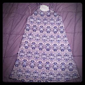 Blue patterned dress